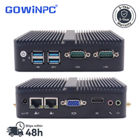 Mini PC Gowin J4125, Precio de Fábrica, n100 n200 j6412, Doble LAN, 4 Puertos USB 3.0, Sin Ventilador, Controlador Integrado, 2 Puertos COM, 9-36v