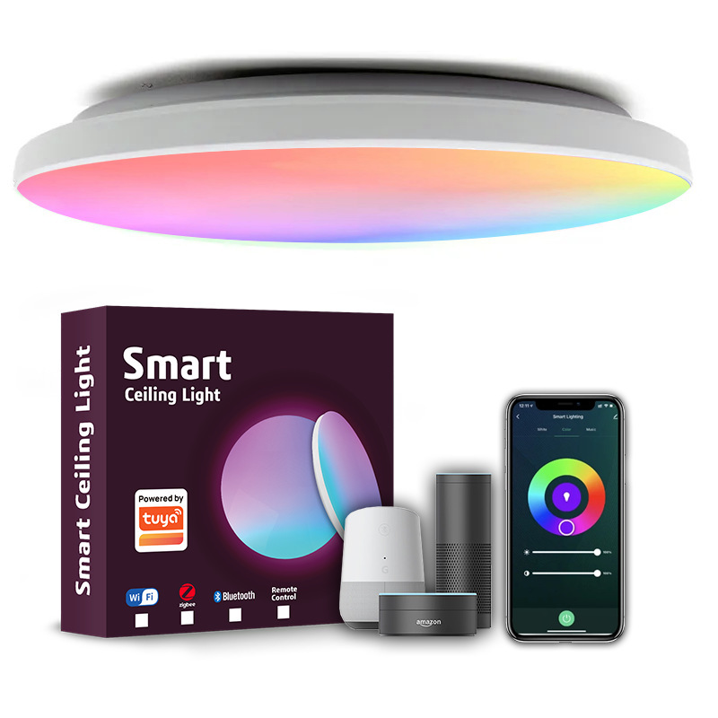WIFI Tuya Smart Electric White Ceiling Lights AC 85-265V RGB Modern LED Light App/WiFi/ Control for Home