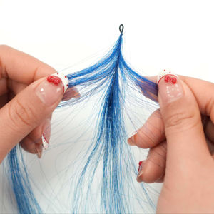 Extensions de cheveux colorées à pointe en plume, à boucle unique, en cheveux humains Remy, lisses, invisibles, de qualité vierge supérieure, avec perles - Product Image 2