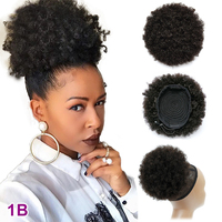 HB01 Chignons 100% Cheveux Humains, Style Queue de Cheval Afro Crépu Bouclé, Nouveau Modèle Populaire, Courte, Longue, Lisse, pour Femme, 6, 8, 10 pouces