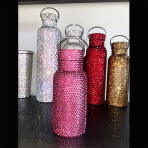 Botella de Agua con Cristales Brillantes, Diamantes de Imitación, Acero Inoxidable, 500 ml, 600 ml, Termos - Product Image 6
