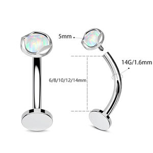 Grosir 14G/16G <span class=keywords><strong>Titanium</strong></span> Opal Micro Dermal Anchor Top tindik modis ASTM F136 pusar cincin emas Plating Fashion tubuh - Product Image 2