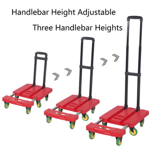 <span class=keywords><strong>Chariot</strong></span> à bagages pliable compact en plastique rouge, utilisé pour le transport de marchandises, le plus petit <span class=keywords><strong>chariot</strong></span> à bagages pliable, roue en TPR de 3 pouces, 35*61mm - Product Image 5