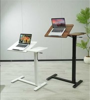 Table de levage portable en forme de C de couleur personnalisée, hauteur réglable, ressort mécanique, bureau debout de chevet, bureau debout avec roulettes