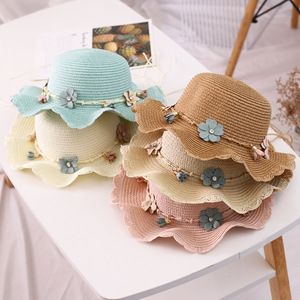 2024 Chất Lượng Cao Mini Số Lượng Lớn Trẻ Sơ Sinh Trẻ Em Của Bán Buôn Mềm Mùa Hè Bé Trẻ Em Mặt Trời Bãi Biển Cap Panama Hoa Rơm Hat Và Túi - Product Image 5