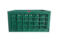 Caisse en plastique pliable et empilable de type maille verte perforée 600x400x300 mm pour le stockage et le transport des fruits et légumes