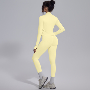 Ensemble 3 pièces <span class=keywords><strong>sexy</strong></span> pour <span class=keywords><strong>femme</strong></span>, tendance 2026 : Veste zippée douce comme du beurre, soutien-gorge de <span class=keywords><strong>sport</strong></span> et leggings gainants pour le yoga et l'entraînement - Product Image 5