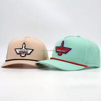 Gorras de Béisbol Deportivas de Poliéster Impermeables con Logotipo Personalizado OEM, Bordado, Perforadas con Láser y Cuerda, para el Mercado Diario y Golf