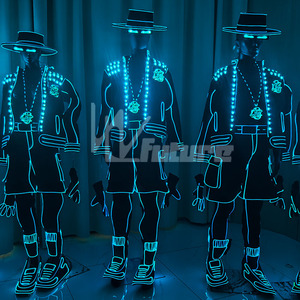 Costume Luminoso in Fibra Ottica LED con Filo EL per Discoteca, <span class=keywords><strong>DJ</strong></span>, Rave, Spettacoli di Danza, Halloween e Festival Musicali - Product Image 4