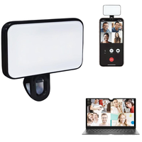 Anneau lumineux selfie pour ordinateur portable de bureau Youtube, kit d'éclairage de vidéoconférence avec trépied support de téléphone Clip on