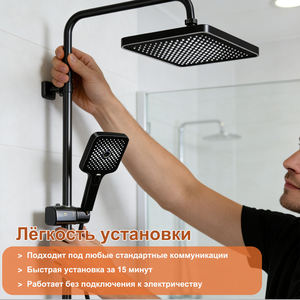 Columna de ducha moderna de acero inoxidable con grifo mezclador de agua fría individual para baño, sistema de ducha de lluvia para bañera OLM-HS007 - Product Image 6