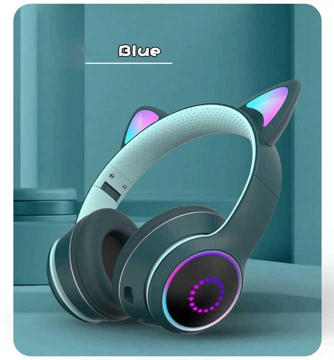AKZ-K26 Bluetooth Headphones Cat Ear Headphones RGB Stereo Over-head Wireless Headset Gamer Earphones With Mic Support TF Card