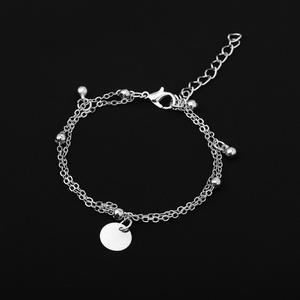 Silver Plated Chain Link <b>Bracelets</b> <b>Set</b> With Tassel And Disc Pendant Unisex Fashion Jewelry 4 Piece <b>Set</b> - Product Image 2