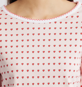 <span class=keywords><strong>Pigiama</strong></span> da donna in cotone <span class=keywords><strong>con</strong></span> stampa a cuore a manica lunga abbigliamento termico <span class=keywords><strong>con</strong></span> stampa Love tascabile comodo Set pigiami in due pezzi - Product Image 2