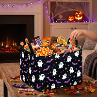 Panier de rangement pliable pour Halloween, boîte à jouets et à vêtements en toile multifonctionnelle, panier de rangement en toile