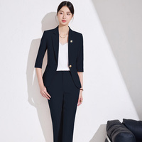 Petit costume professionnel pour femmes haut sens manches trois-quarts tempéré déesse ventilateur printemps été mince parfum robe pour