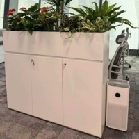 Archivador de Oficina de Gran Capacidad, Moderno, de Madera, con Espacio para Plantas, Mueble Ejecutivo Comercial, con 3 Cajones