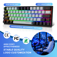 Clavier de jeu mécanique RGB à échange à chaud, clavier personnalisé filaire, clavier de jeu rétroéclairé RGB pour PC portable