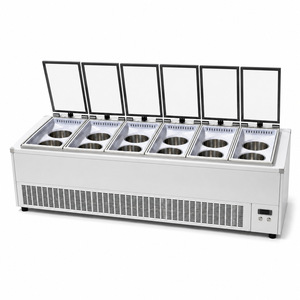 Mini-réfrigérateur Pozzetti de style italien avec congélateur, congélateur à crème glacée commercial coulissant et portable - Product Image 5