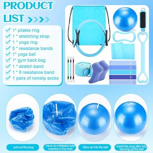 CZFIT Better Yoga Pilates Kit Home <b>Workouts</b> with Yoga Ball Figure Resistance <b>Band</b> Pilates <b>Bands</b> & Accessories Pilates Ring - Product Image 3
