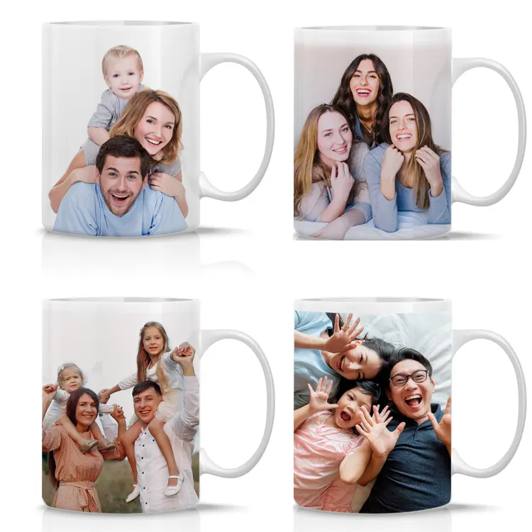 Custom Logo Wedding Party DIY Coated Premium White Ceramic Coffee Cup 11Oz Sublimation Mugs For Sublimation