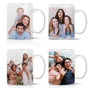 Individuelles Logo Hochzeitsparty DIY beschichteter hochwertiger weißer Keramik-Kaffeebecher 11 Unzen Sublimationsbecher für Sublimation