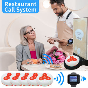 Restaurant téléavertisseur sans fil serveur système d'appel montre récepteur bouton d'appel pour café clinique dentiste 1 horloge 5 cloches 5 support de <span class=keywords><strong>menu</strong></span> - Product Image 4