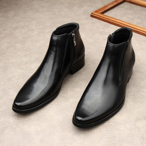 Bottes à bout pointu pour homme de style italien, bottes de travail élégantes pour l'extérieur, bottes de <span class=keywords><strong>moto</strong></span> en cuir de vache antidérapantes pour homme - Product Image 2