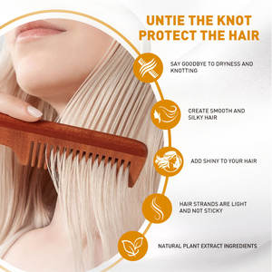 Traitement anti-frisottis sans rinçage Traitement démêlant Thérapie lissante Spray de conditionnement pour pointes fourchues et cassures Cheveux bouclés secs et abîmés - Product Image 4