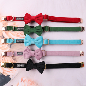 Okeypets - <span class=keywords><strong>Collar</strong></span> Ajustable para Mascotas, Acolchado y Suave, en Colores Sólidos, <span class=keywords><strong>Collar</strong></span> de Terciopelo para Perros y Gatos, con Correa y Lazo Desmontable - Product Image 4