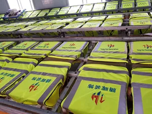 Màu xanh lá cây in phản chiếu an toàn vest cho đêm xây dựng trang web giao thông phản chiếu quần áo với dây đeo cho vệ sinh bảo hộ lao động - Product Image 4