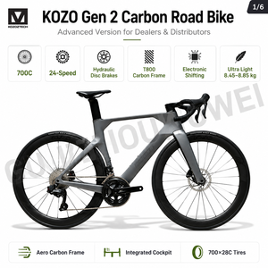 KOZO Gen 2 T800 24 สปีด ระบบเกียร์อิเล็กทรอนิกส์ ดิสก์เบรกไฮดรอลิก ปรับแต่งได้ตามต้องการ OEM สำหรับการแข่งขัน KOZO Gen 2 (รุ่นขั้นสูง) - Product Image 1