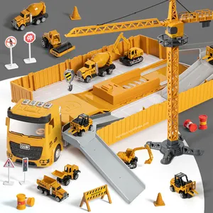 New Trending Alloy Construction Vehicles Truck Kids Metal Engineering Play Die Cast Car Toy Set