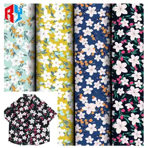 Tecido de rayon estampado personalizado 100% material viscose 45s tecido barato para roupas