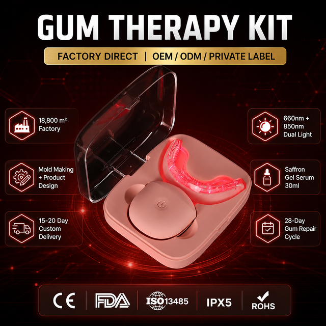 32 LED Red & Near Infrared Light Dental Care Device 660nm 850nm, Luxury Appearance, Dual Charging, Gum Recession & Ulcer Healing