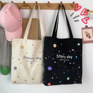 Eco-friendly Cheap Wholesale Black And White Canvas Bag Cotton Shopping Bag