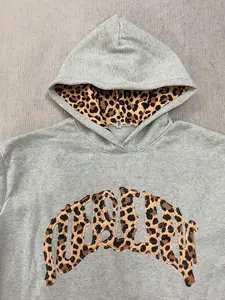 Sweat-shirt à capuche rétro surdimensionné unisexe lavable en éponge confortable coupe ample pull Patchwork broderie poids lourd hiver 100% - Product Image 4