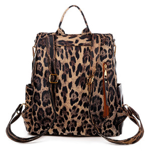 Fashion Designer School <strong>Backpack</strong> Wholesale Women Outdoor Handbag Purse Knapsack PU Leather Sexy <strong>Leopard</strong> Girls <strong>Backpack</strong> - Product Image 6