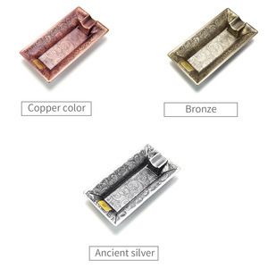 CIGARLOONG - Cenicero Rectangular Portátil para Coche, Cenicero <span class=keywords><strong>de</strong></span> Metal Vintage, Juego <span class=keywords><strong>de</strong></span> Ceniceros con Logotipo Personalizado, Cenicero Individual para Cigarros - Product Image 1