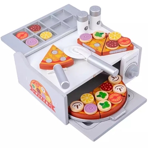 <span class=keywords><strong>Cuisine</strong></span> sensorielle four à micro-ondes vaisselle <span class=keywords><strong>cuisine</strong></span> <span class=keywords><strong>simulation</strong></span> bois pizza coupe aliments jouets - Product Image 1