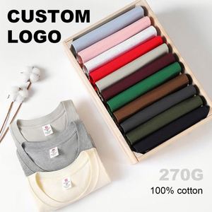 Camisetas Básicas de Manga Corta con Cuello Redondo de Algodón Puro de 270G, Nueva Llegada para Hombre, Verano - Product Image 1