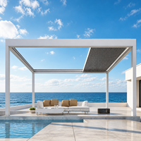 Maßgefertigte Hochwertige Pulverbeschichtete Aluminium-Pergola mit Verstellbaren Lamellen Wasserdichter Bioklimatischer Sonnenschutz für Terrasse und Garten