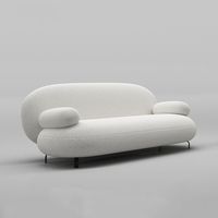 Canapé de salon en tissu nordique et laine d'agneau, style créatif et minimaliste, couleur crème, pour petits appartements, luxe léger