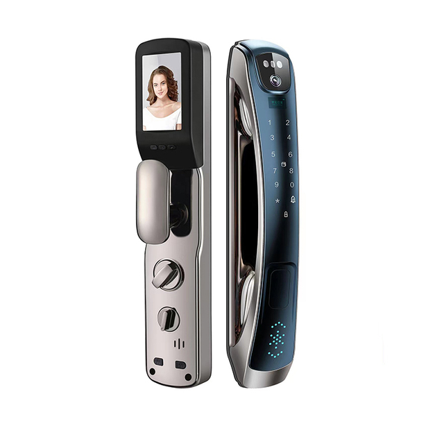 Face Recognition Outdoor Gate Wifi Smart Lock Fingerprint Locker Electronic with USB Charging Black Home Door Smart Lock