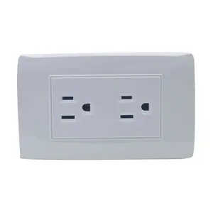 Interruptor de pared blanco de Material de PC Interruptor de enchufe de seis orificios americano Interruptor de pared eléctrico