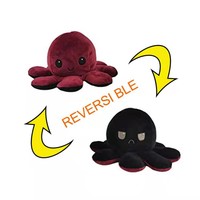 Jouet animal de poulpe à rabat double face mignon unisexe oreiller en peluche réversible personnalisé super doux rempli de PP cadeau d'anniversaire