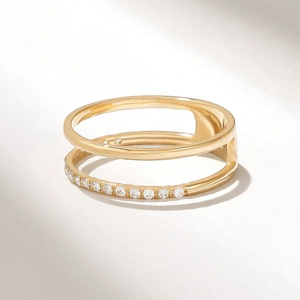 Bague de fiançailles pour femme en or massif 14 carats, diamant de laboratoire blanc VS1, taille brillant rond, 1 carat, certifié IGI, sertie de diamants. - Product Image 5