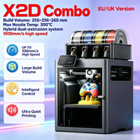 Printer 3D Dual Nozzle Bamboo Lab X2D Combo 256mm Cube Kalibrasi Otomatis Tertutup Multiwarna Versi Global Grosir