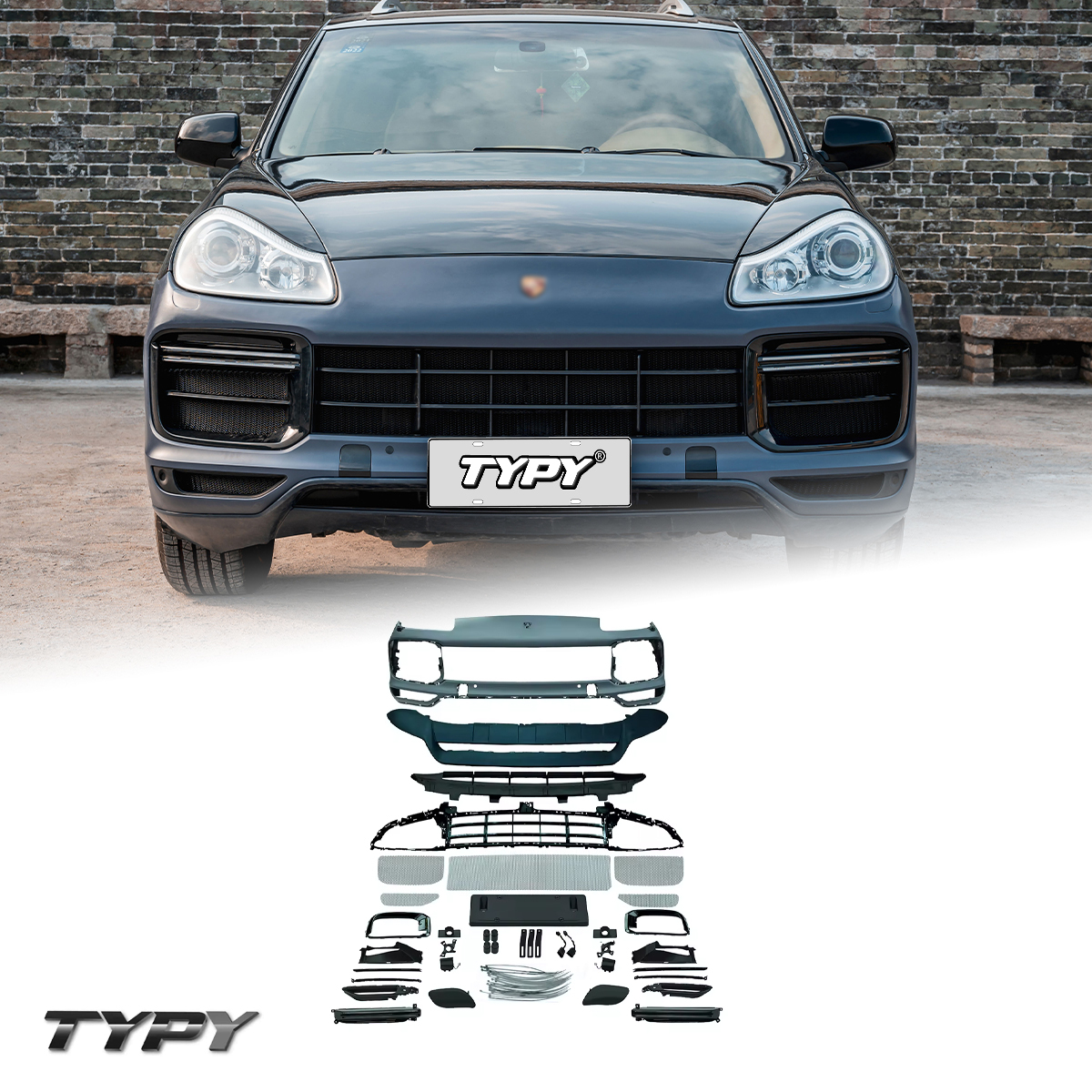 Porsche Cayenne 2007-2010 957 Turbo-Style Front Bumper Bodykit 