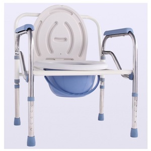 Multifunctional <b>Commode</b> Chair Stainless Steel Foldable For Elderly And Disabled Home Use - Product Image 1